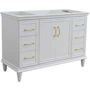 Bellaterra Home 400800-48S-WH Forli 48" vanity cabinet, White, angled view on a white background