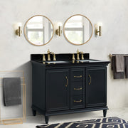 Bellaterra Home 400800-49D-DG-BGR Forli 49" vanity, Dark Gray, Black Galaxy granite top, installed in a bathroom