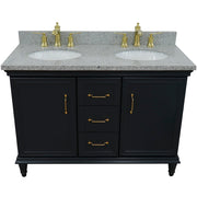 Bellaterra Home 400800-49D-DG-GYO Forli 49" vanity, Dark Gray, gray granite top, front view on a white background