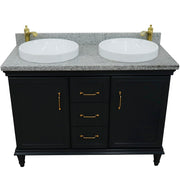 Bellaterra Home 400800-49D-DG-GYRD Forli 49" vanity, Dark Gray, gray granite top, front view on a white background