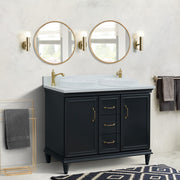 Bellaterra Home 400800-49D-DG-WERD Forli 49" vanity, Dark Gray, white engineered stone top, installed in a bathroom