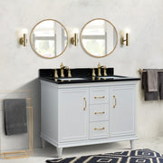 Bellaterra Home 400800-49D-WH-BGR Forli 49" vanity, White, Black Galaxy granite top, installed in a bathroom