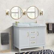 Bellaterra Home 400800-49D-WH-WMRD Forli 49" vanity, White, White Carrara marble top, installed in a bathroom