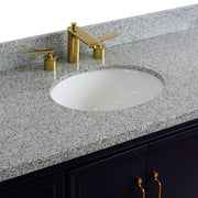 Bellaterra Home 400800-49S-BU-GYO Forli 49" vanity, Blue, gray granite top, countertop and sink close-up