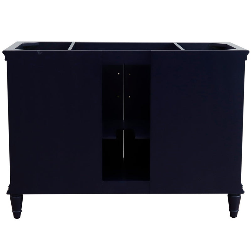 Bellaterra Home 400800-49S-BU-WMO Forli 49" vanity, Blue, White Carrara marble top, cabinet without top