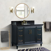 Bellaterra Home 400800-49S-DG-BGR Forli 49" vanity, Dark Gray, Black Galaxy granite top, installed in a bathroom