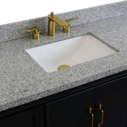 Bellaterra Home 400800-49S-DG-GYR Forli 49" vanity, Dark Gray, gray granite top, countertop and sink close-up
