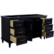 Bellaterra Home 400800-60S-BU Forli 60" vanity cabinet, Blue, angled view with doors open showing the shelf