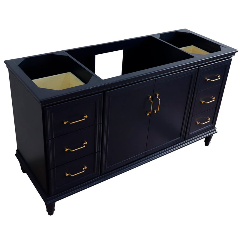 Bellaterra Home 400800-60S-BU Forli 60" vanity cabinet, Blue, high angle