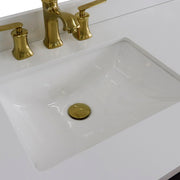 Bellaterra Home 400800-61D-BU-WER Forli 61" vanity, Blue, white engineered stone top, countertop and sink close-up