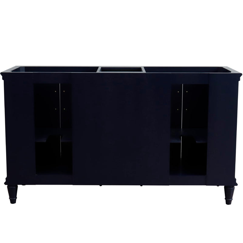 Bellaterra Home 400800-61D-BU-WMRD Forli 61" vanity, Blue, White Carrara marble top, cabinet without top