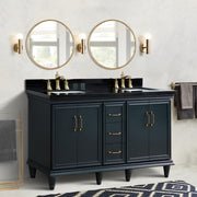 Bellaterra Home 400800-61D-DG-BGR Forli 61" vanity, Dark Gray, Black Galaxy granite top, installed in a bathroom