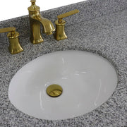 Bellaterra Home 400800-61D-DG-GYO Forli 61" vanity, Dark Gray, gray granite top, countertop and sink close-up