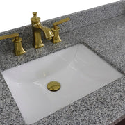 Bellaterra Home 400800-61D-DG-GYR Forli 61" vanity, Dark Gray, gray granite top, countertop and sink close-up