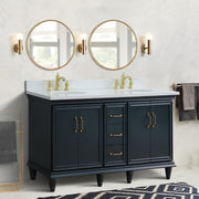 Bellaterra Home 400800-61D-DG-WEO Forli 61" vanity, Dark Gray, white engineered stone top, installed in a bathroom
