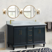 Bellaterra Home 400800-61D-DG-WERD Forli 61" vanity, Dark Gray, white engineered stone top, installed in a bathroom