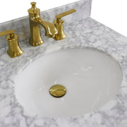 Bellaterra Home 400800-61D-DG-WMO Forli 61" vanity, Dark Gray, White Carrara marble top, countertop and sink close-up