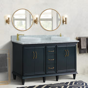 Bellaterra Home 400800-61D-DG-WMRD Forli 61" vanity, Dark Gray, White Carrara marble top, installed in a bathroom