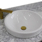 Bellaterra Home 400800-61D-DG-WMRD Forli 61" vanity, Dark Gray, White Carrara marble top, countertop and sink close-up