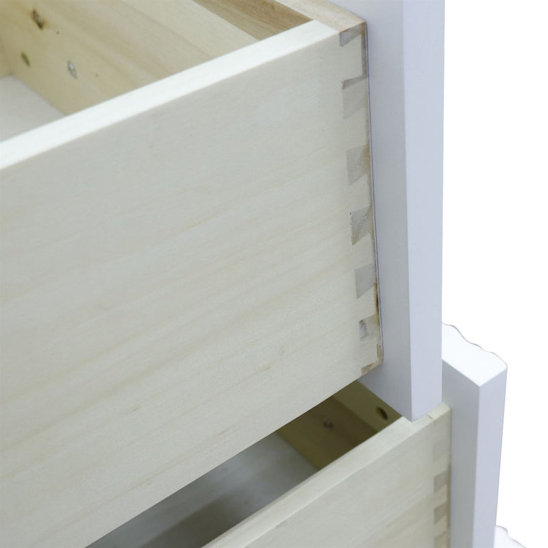 Bellaterra Home 400800-61D-WH-WERD Forli 61" vanity, White, white engineered stone top, open drawer close-up