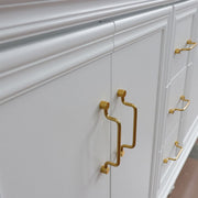 Bellaterra Home 400800-61D-WH-WERD Forli 61" vanity, White, white engineered stone top, door and hardware close-up