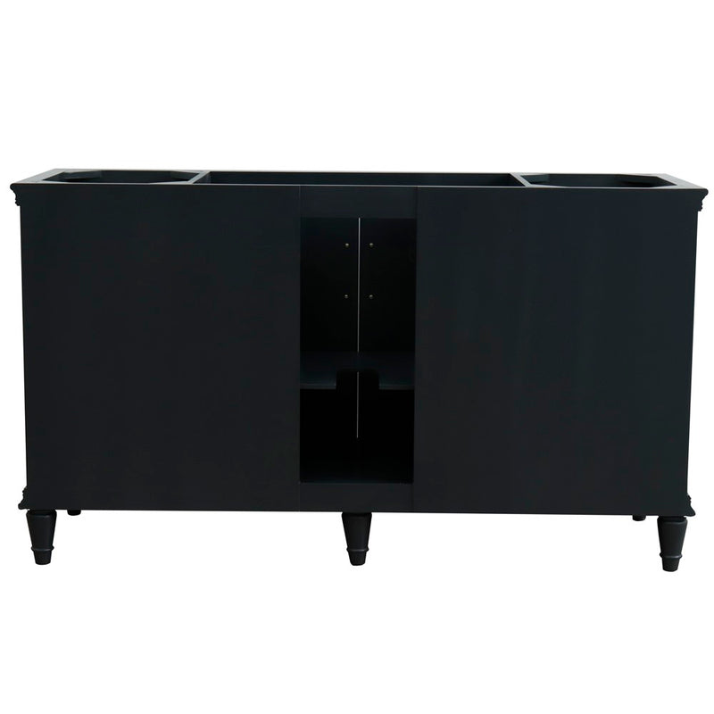 Bellaterra Home 400800-61S-DG-GYR Forli 61" vanity, Dark Gray, gray granite top, cabinet without top