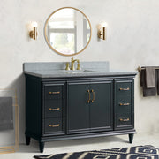 Bellaterra Home 400800-61S-DG-GYR Forli 61" vanity, Dark Gray, gray granite top, installed in a bathroom