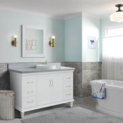 Bellaterra Home 400800-61S-WH-GYRD Forli 61" vanity, White, gray granite top, installed in a bathroom