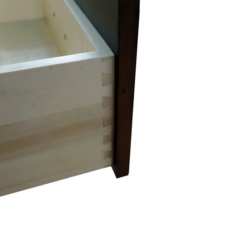 Bellaterra Home 400900-60D-WB Imola 60" vanity cabinet, Walnut and Black, open drawer close-up