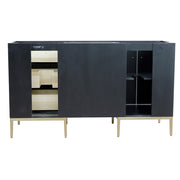 Bellaterra Home 400900-60D-WB Imola 60" vanity cabinet, Walnut and Black, rear view