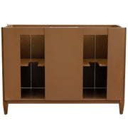 Bellaterra Home 400901-49D-WA-GYR MCM 49" vanity, Walnut, gray granite top, rear view