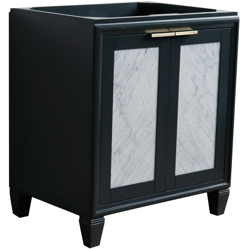 Bellaterra Home 400990-30-DG Trento 30" vanity cabinet, Dark Gray, angled view on a white background