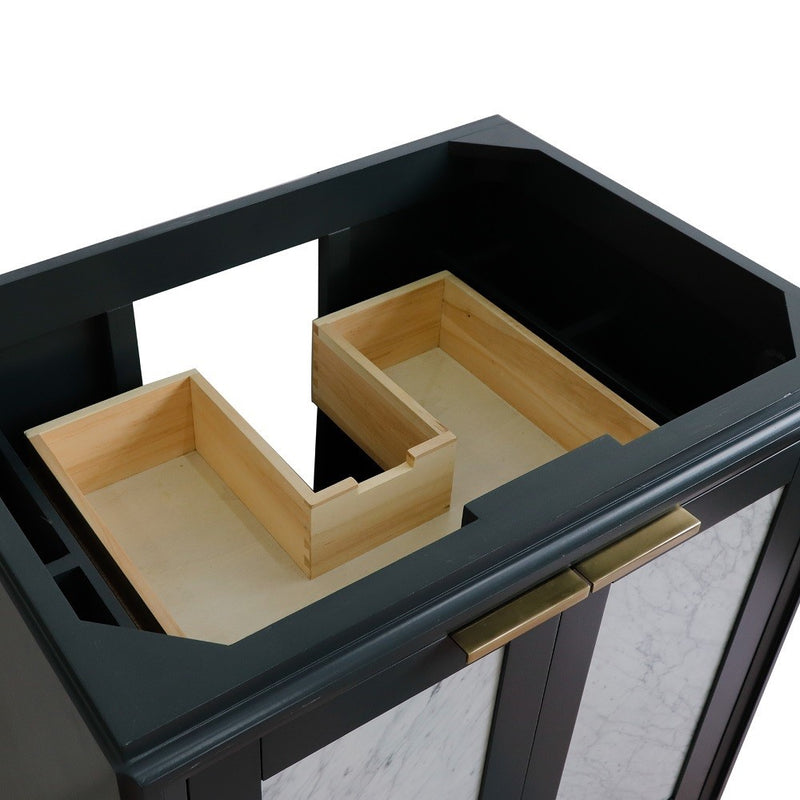 Bellaterra Home 400990-30-DG Trento 30" vanity cabinet, Dark Gray, cabinet interior close-up