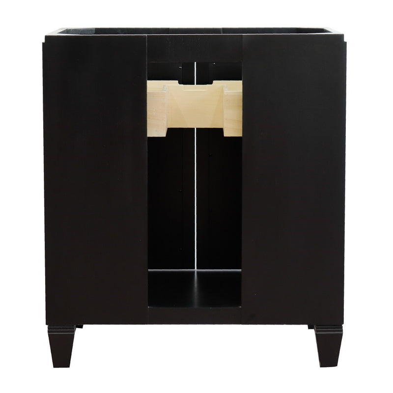 Bellaterra Home 400990-31-BL-BGO Trento 31" vanity, Black, Black Galaxy granite top, back