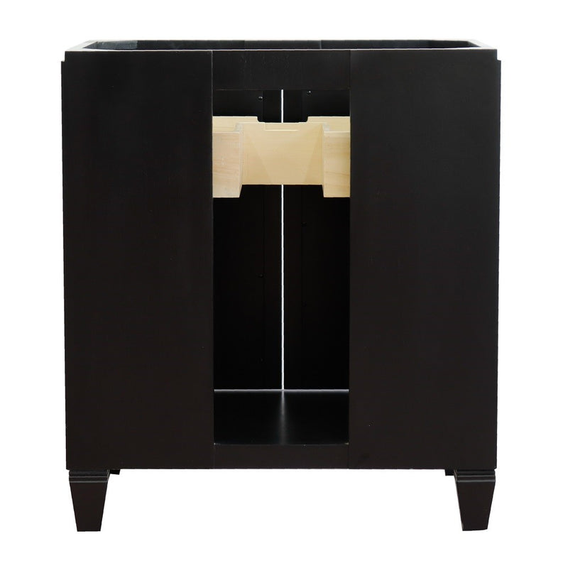 Bellaterra Home 400990-31-BL-WMR Trento 31" vanity, Black, White Carrara marble top, back