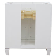 Bellaterra Home 400990-31-WH-GYO Trento 31" vanity, White, gray granite top, back
