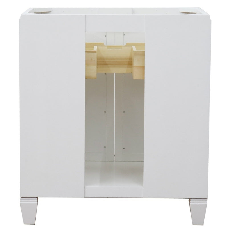 Bellaterra Home 400990-31-WH-GYR Trento 31" vanity, White, gray granite top, back