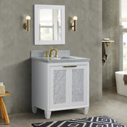 Bellaterra Home 400990-31-WH-GYR Trento 31" vanity, White, gray granite top, installed in a bathroom