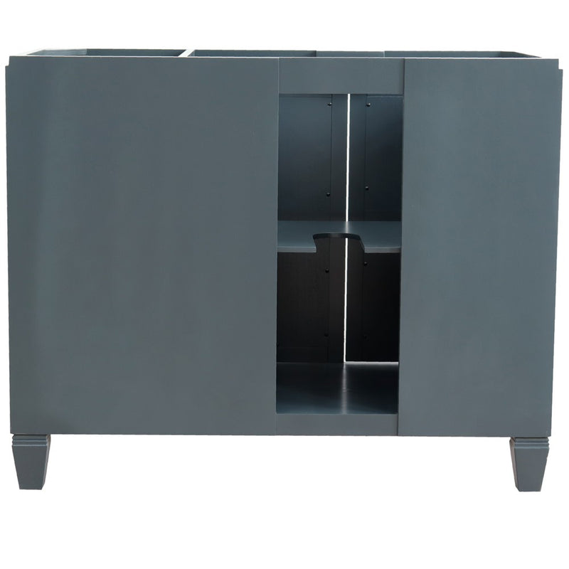 Bellaterra Home 400990-43L-DG-WMRL Trento 43" vanity, Dark Gray, White Carrara marble top, back