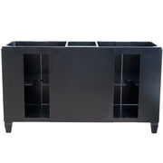 Bellaterra Home 400990-61D-BL-BGO Trento 61" vanity, Black, Black Galaxy granite top, back