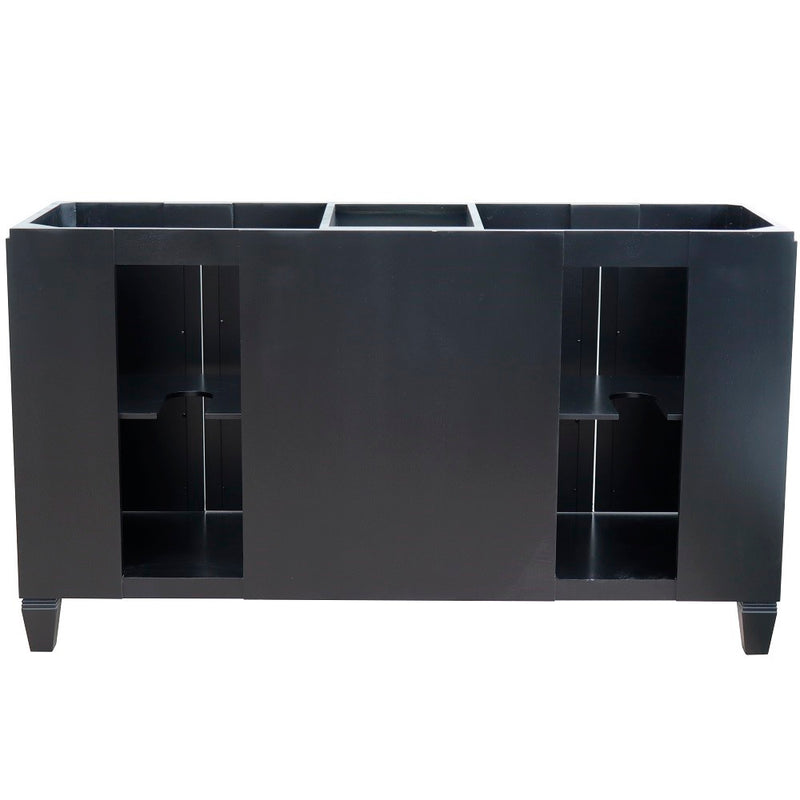 Bellaterra Home 400990-61D-BL-BGO Trento 61" vanity, Black, Black Galaxy granite top, back