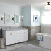 Bellaterra Home 408001-61D-WH-GYO Tivoli 61" vanity, White, gray granite top, installed in a bathroom