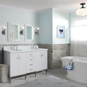 Bellaterra Home 408001-61D-WH-WEO Tivoli 61" vanity, White, white engineered stone top, installed in a bathroom