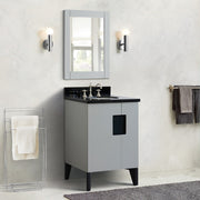 Bellaterra Home 408800-25-LG-BGO Kolb 25" vanity, Light Gray, Black Galaxy granite top, installed in a bathroom
