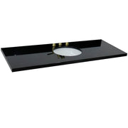 Bellaterra Home 430001-61-BGO 61" Black Galaxy granite vanity top, front view on a white background