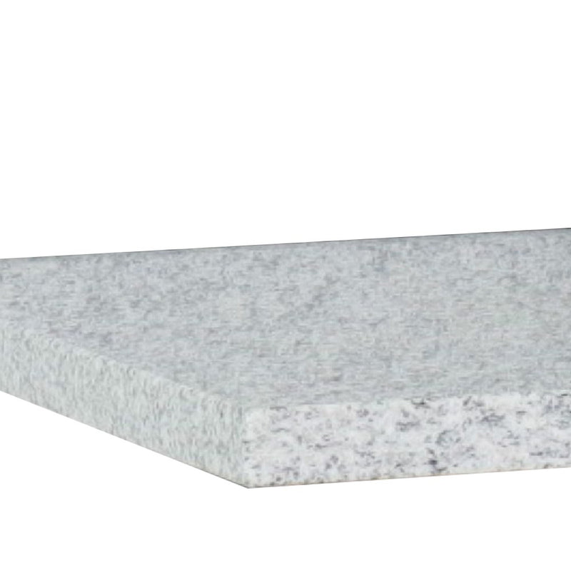 Bellaterra Home 430001-61D-GYO 61" gray granite vanity top, countertop edge close-up