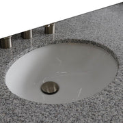 Bellaterra Home 430001-61D-GYO 61" gray granite vanity top, countertop and sink close-up