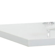 Bellaterra Home 430001-61D-WEO 61" white engineered stone vanity top, countertop edge close-up