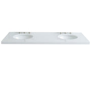 Bellaterra Home 430001-61D-WEO 61" white engineered stone vanity top, front