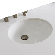 Bellaterra Home 430001-61D-WEO 61" white engineered stone vanity top, countertop and sink close-up